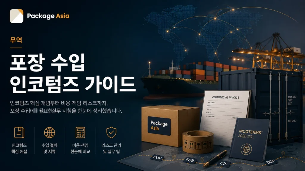 포장 수입 인코텀즈 EXW FOB CIF DDP 비용 책임 리스크 가이드