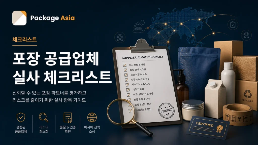 포장 공급업체 실사와 품질 인증 생산역량 검증 체크리스트