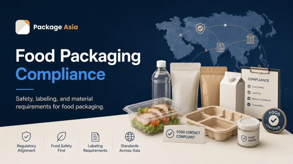 Food packaging compliance in Asia covering safety, labeling, material standards and traceability requirements